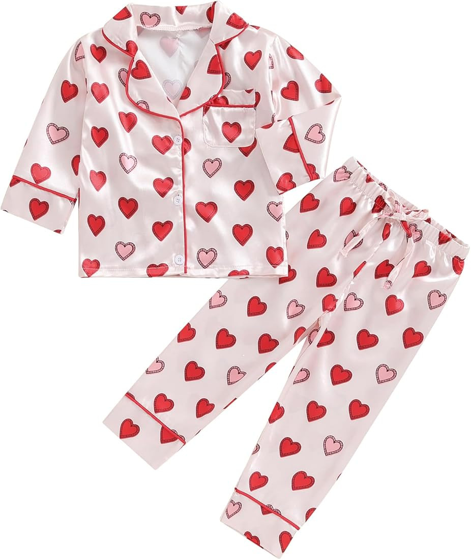 Multitrust Baby Girls Silk Pajamas Set Daisy Floral Girl Button Down Long Sleeve Shirts and Pants... | Amazon (US)