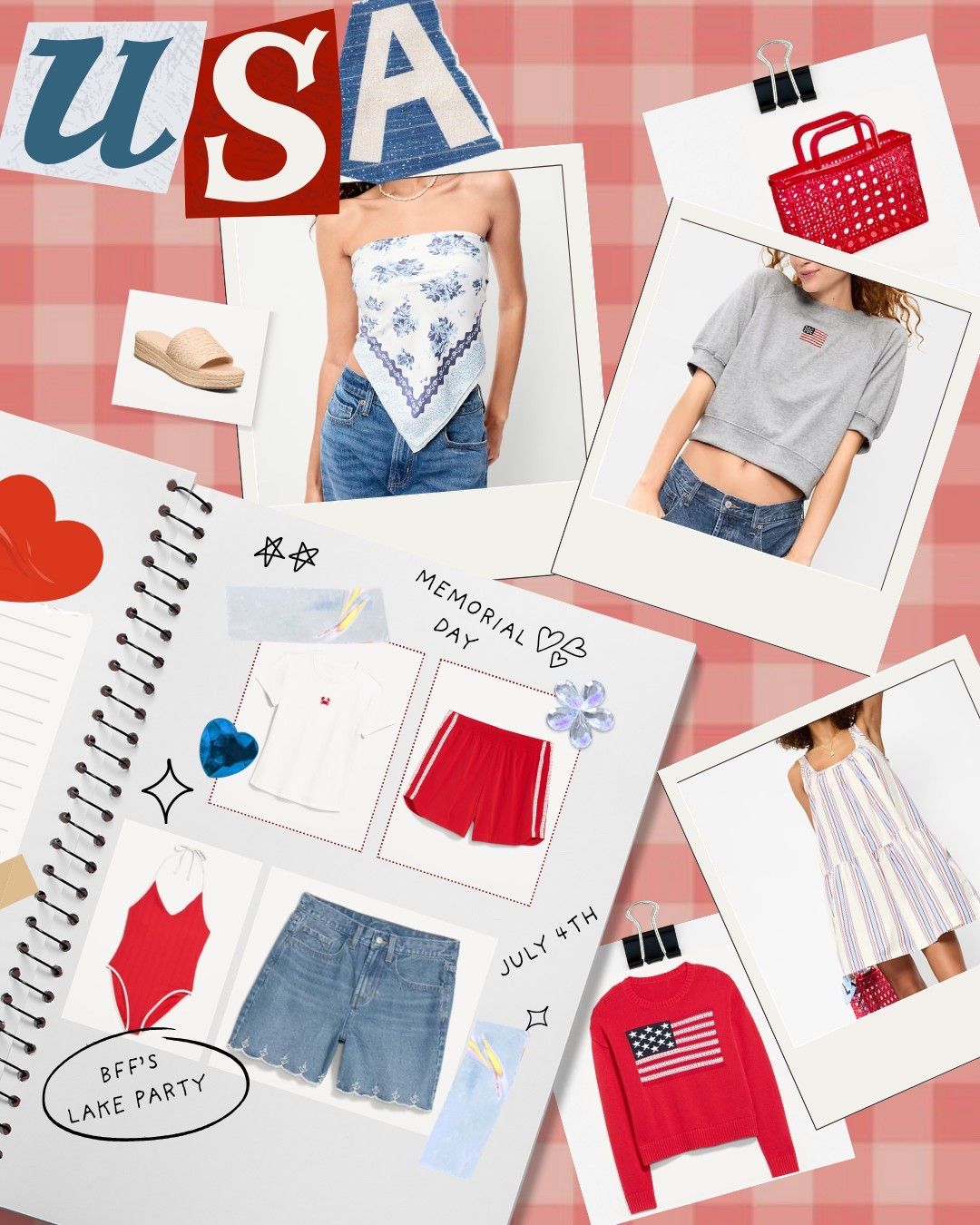 My favorite patriotic finds! Perfect for Memorial Day and July 4th outfits! All 50% off today!

Patriotic outfit, Americana, Fourth of July outfit, women’s Memorial Day outfit, lake outfit, seaside, coastal, women’s one piece, casual outfit, summer outfit 2026, women’s summer outfit, Old Navy sale



#LTKSeasonal #LTKSwim #LTKSaleAlert