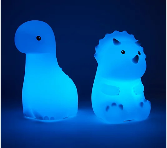 Globe Electric Set of 2 Giggle Dinosaur Color Changing Lights - QVC.com | QVC