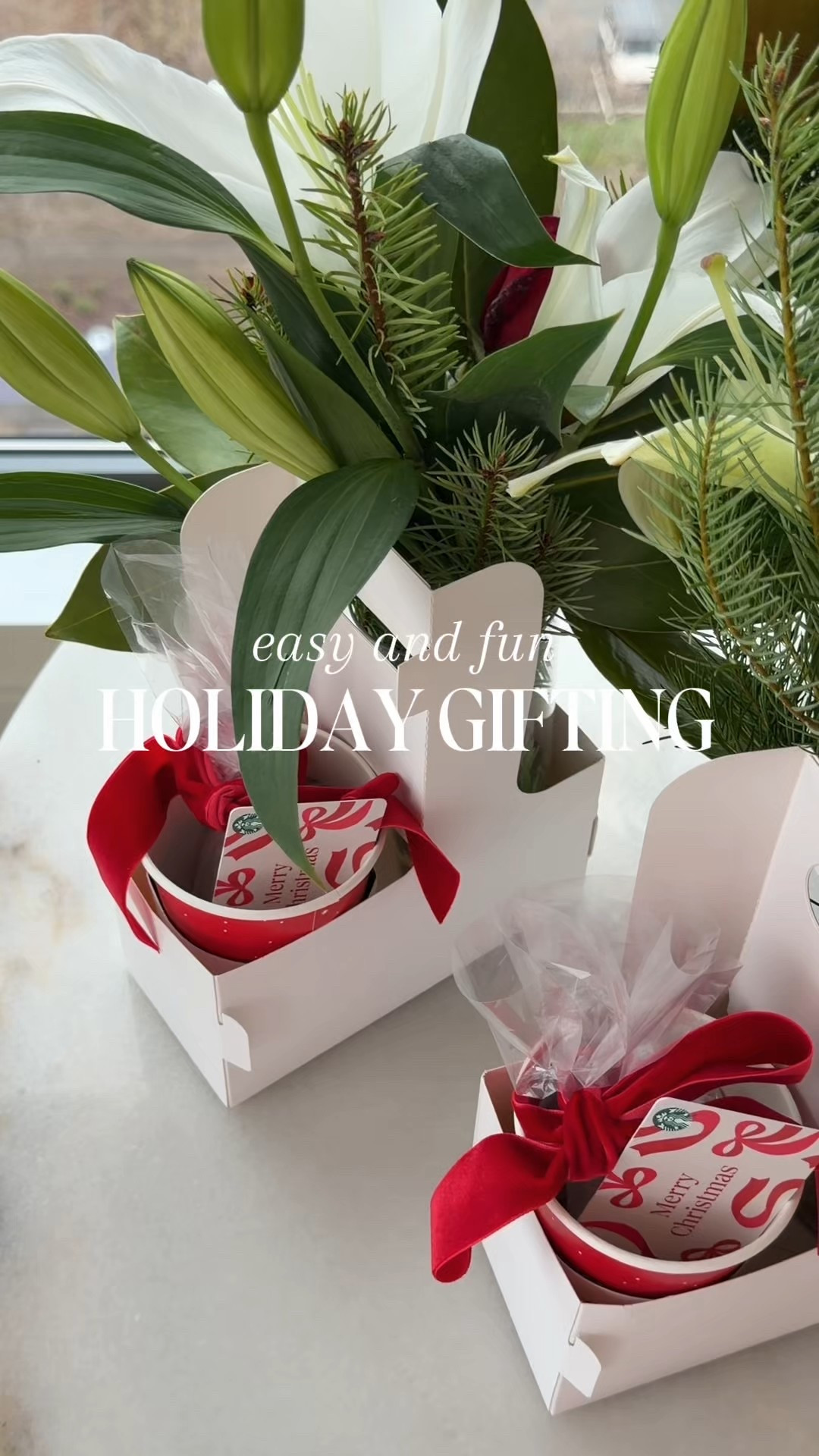 The easiest (and cutest) last-minute gift idea 🎁✨  

Fill a holiday cup with your favorite treats—think cookies, peppermint bark, or cocoa mix—and tuck a Starbucks gift card inside. Then add a mini flower arrangement in the other cup holder spot!
 
Perfect for teachers, neighbors, or anyone who deserves a little holiday cheer! 🎄💫 

#HolidayDIY #GiftIdeas #EasyHolidayGifts 


#LTKGiftGuide #LTKHoliday #LTKSeasonal