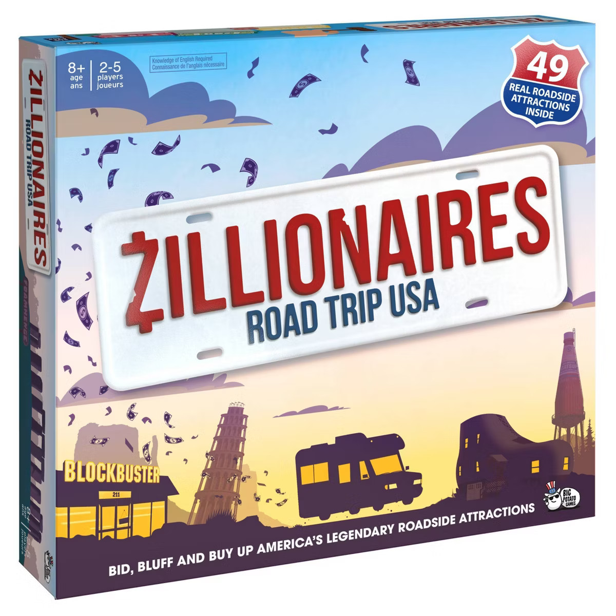 Big Potato Zillionaires Road Trip USA Board Game | Target