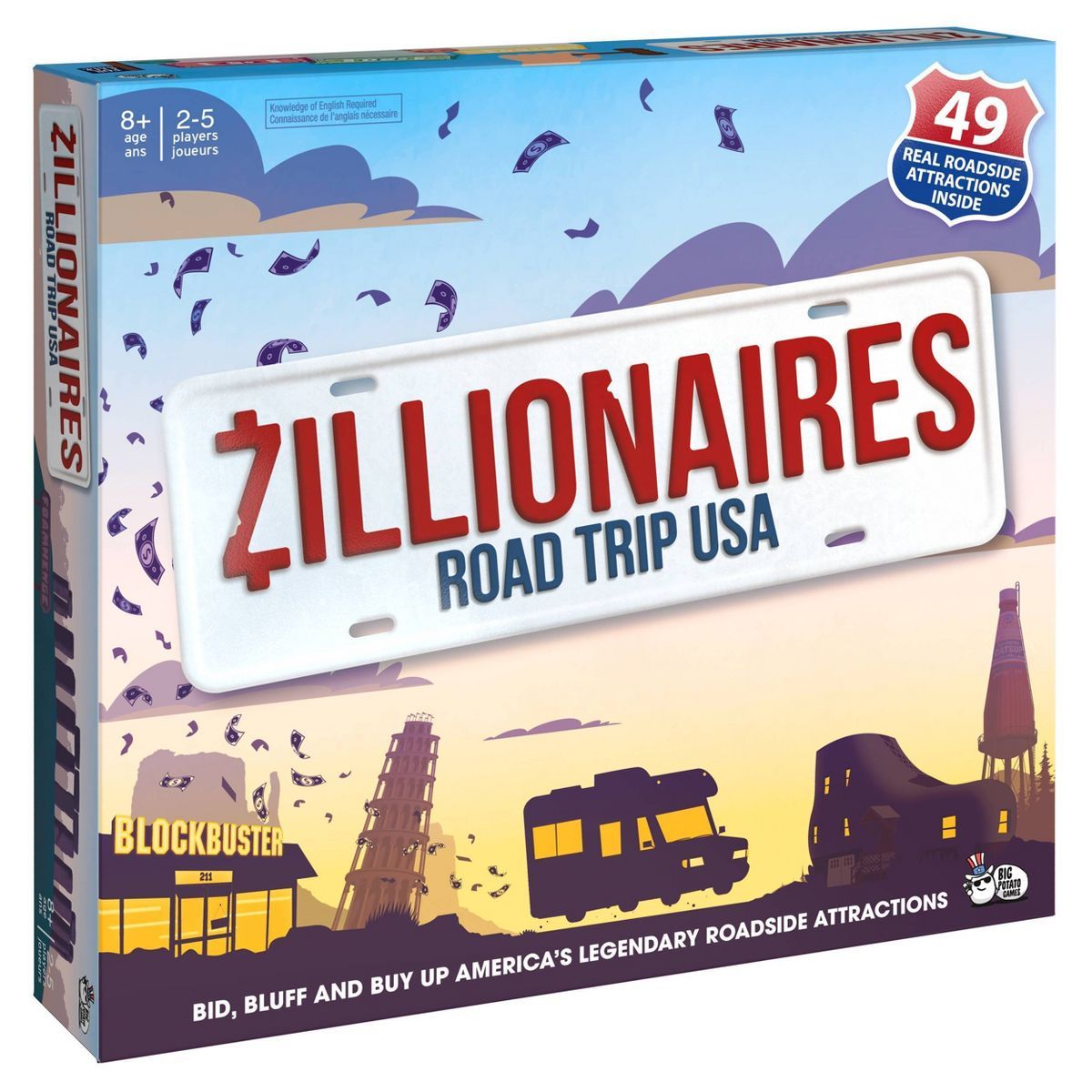 Big Potato Zillionaires Road Trip USA Board Game | Target