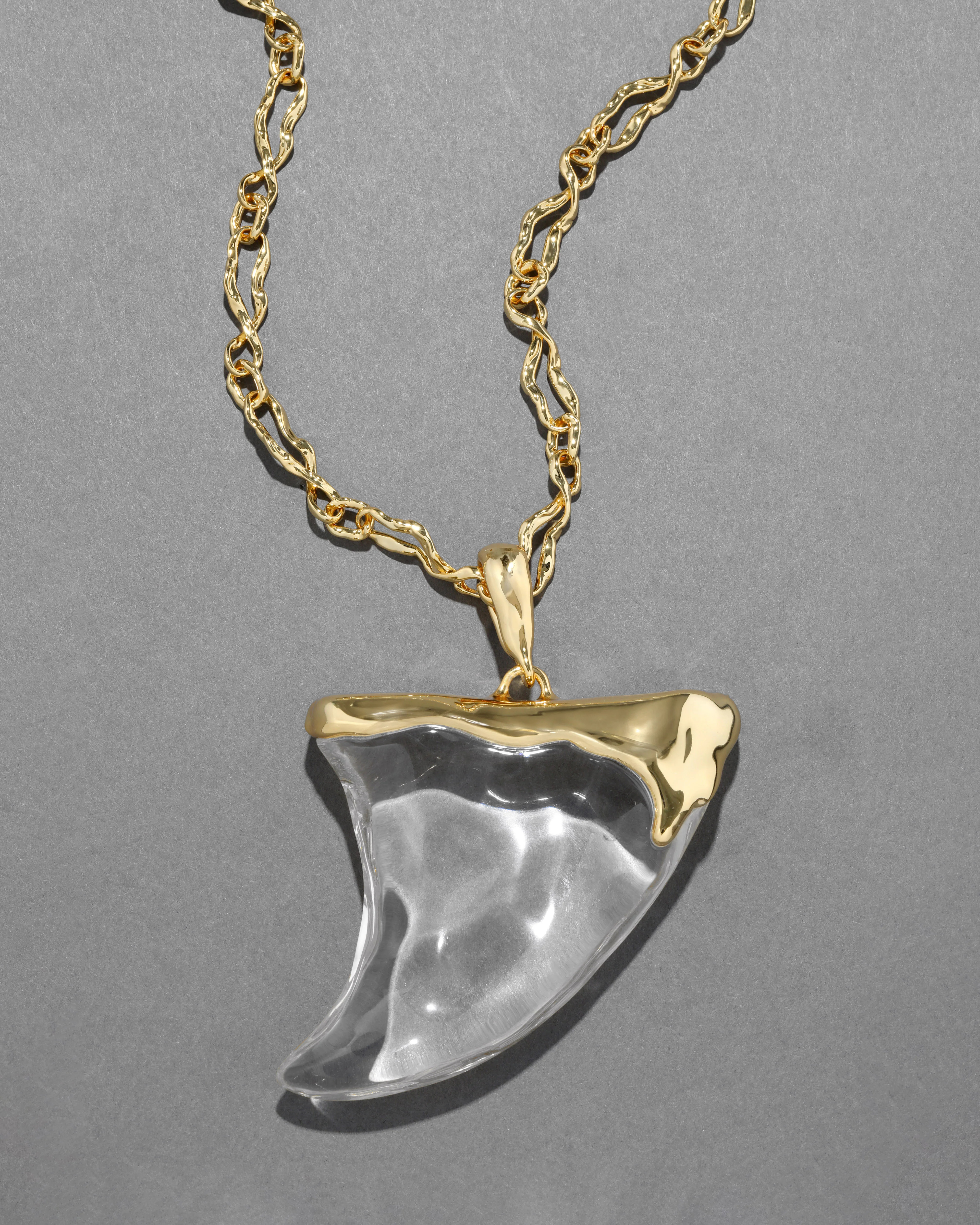 Clear Liquid Lucite Large Horn Necklace | Clear Lucite Horn Necklace | Alexis Bittar