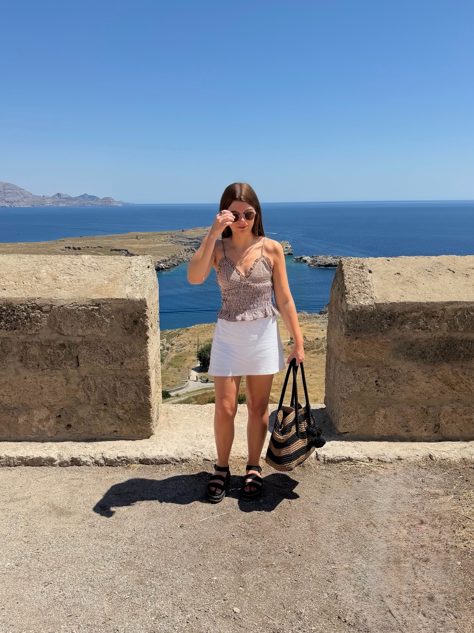 Holiday Outfit Inspo 🌞✨

Wearing age 13 in the skirt (I’m size uk 6 - 8 5ft 1) - I also got this in khaki! So handy on holiday and super cool for a heatwave 

Wearing a size S in the top 

• petite style linen mini white skirt skort pub beer garden uk England World Cup football outfit shirred strappy vest top striped woven beach bag holiday outfits black platform sandals city break outfits summer outfit festival glasto Glastonbury outfits Coachella reading Leeds bat Hyde park women concert outfit •

#LTKsummer #LTKuk #LTKfestival