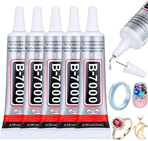 B7000 Jewelry Rhinestones Glue, Cludoo 5PCS B-7000 Clear Super Glue Transparent Industrial Adhesive  | Amazon (US)
