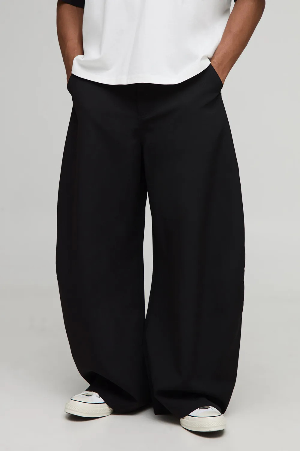 Extreme Balloon Twill Rivet Detail Trouser | boohooMAN (US & Canada)