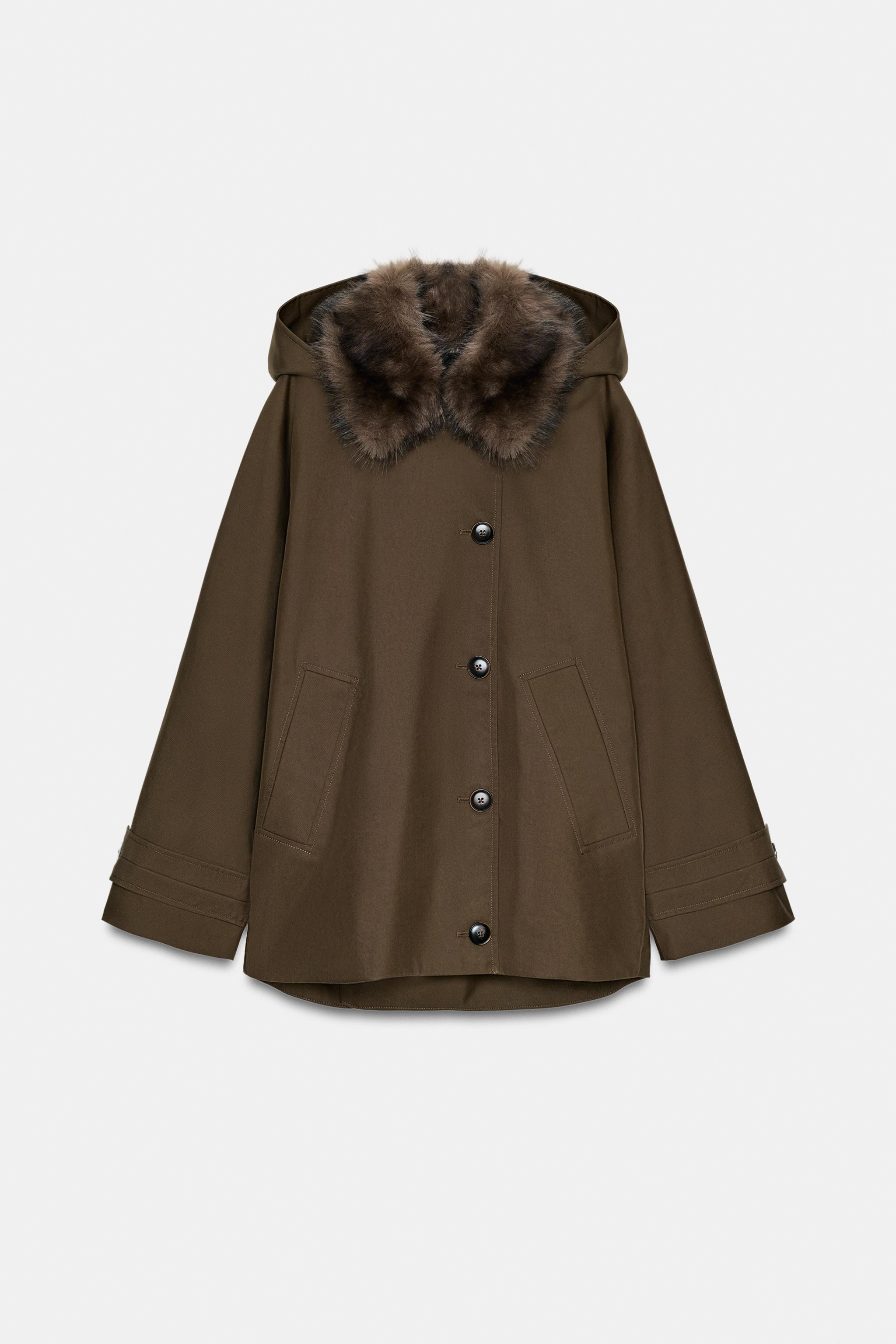 ZW COLLECTION FAUX SHEEPSKIN COLLAR PARKA | Zara UK