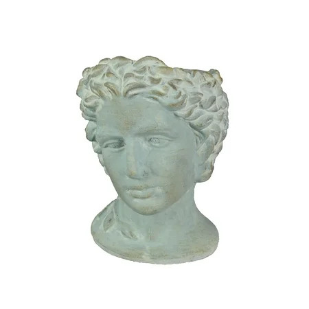 Mayrich Gray Cement Greek Warrior Bust Planter 9.25 in x 6.75 in x 7.25 in | Walmart (US)
