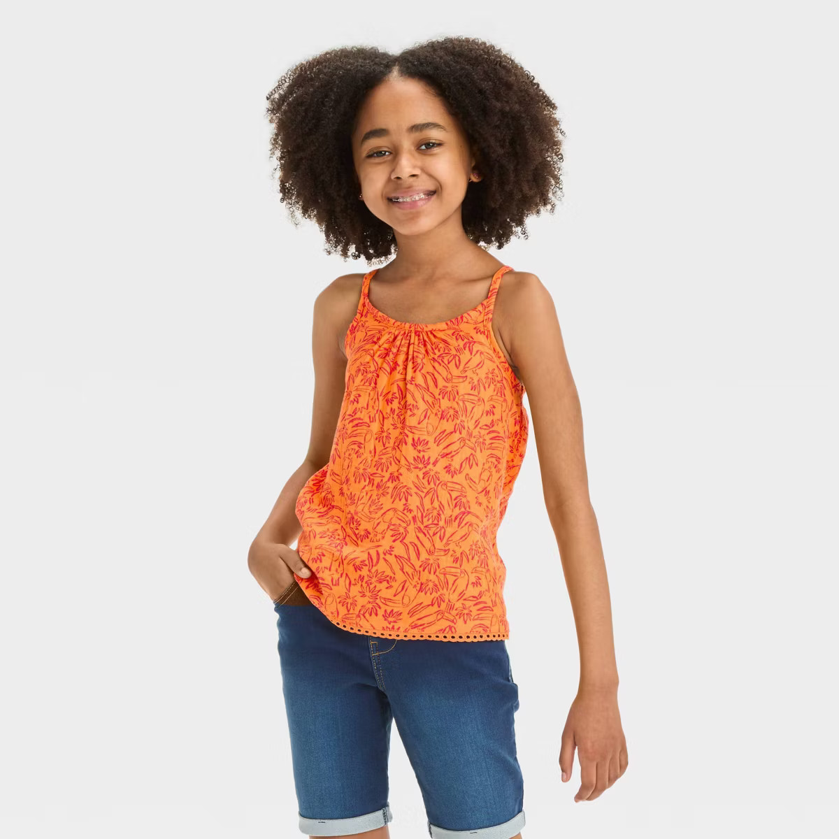 Girls' Back Bow Gauze Tank Top - Cat & Jack™ | Target