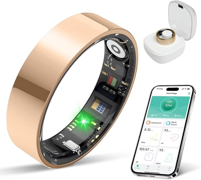 IP68 Waterproof Smart Ring - Fitness & Health Tracker with Sleep/Exercise Monitoring, Unisex for ... | Amazon (US)