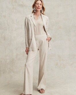 Linen Blend Stripe Flare Leg Pants | Chico's