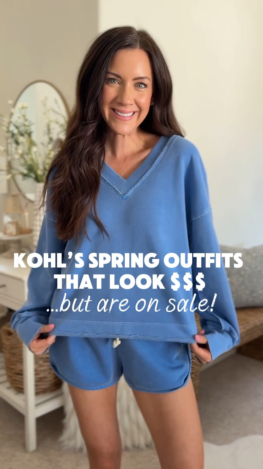 Comment DETAILS to shop my latest @kohls haul that’s on sale😍 #AD #kohlspartner Take $10 off your purchase of $25+ 👏🏻 Their selection is too cute! 
.
.
SIZING-
Blue v neck pullover-extra small
Blue matching shorts -medium
White and blue blouse -small
Pull on striped shorts -medium
Cropped denim -run TTS
Striped matching set -small in both
Lilac jacket -small
Midi dress -small
Pink fitted tee-medium
Put on gingham pants -small
.
.
#kohlsfinds 

#LTKootd #LTKSeasonal #LTKSaleAlert