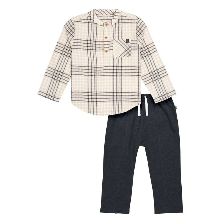 Modern Moments by Gerber Toddler Boy Mandarian Shirt and Pant Set, 2-Piece, Sizes 12M-5T | Walmart (US)