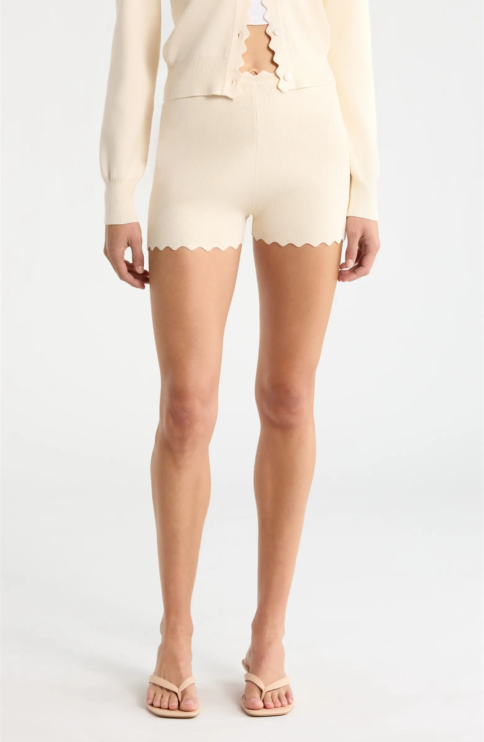 Scalloped Edge Knit Shorts | Nordstrom