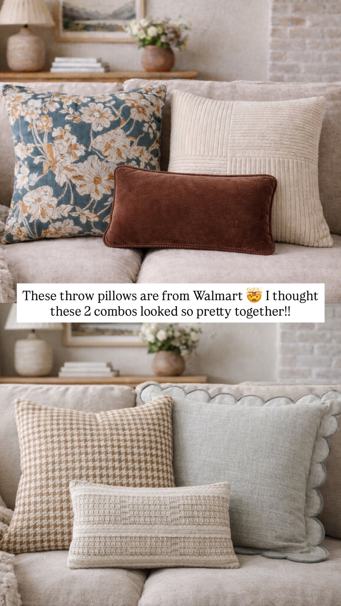 Walmart throw pillow refresh 🤩 Affordable pretty throw pillows are hard to come by!

Walmart home / affordable home decor / throw pillow combo 

#LTKHome #LTKFindsUnder50 #LTKSeasonal