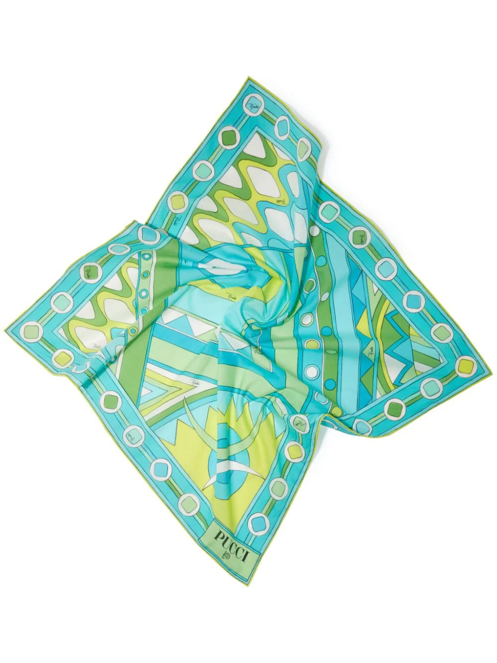 PUCCI small Vivara-print cotton scarf - Blue | Farfetch Global