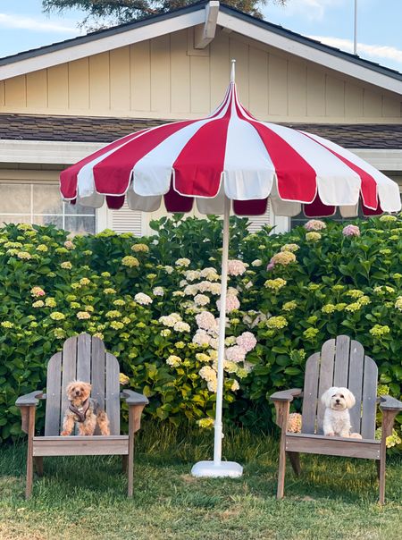Red and white scalloped patio umbrella. Scalloped pagoda umbrella. Patio umbrella. Patio furniture. Summer outdoor furniture. Walmart home. Walmart finds. Amazon home. Amazon finds. Adirondack chairs. Retro patio furniture. Cute pink dog collar. ❤️ 

#LTKFind #LTKSeasonal #LTKhome
