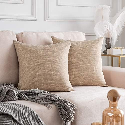 Kevin Textile Set of 2 Decorative Pillows Covers for Couch Star Faux Linen Sofa Pillows Cover 26 x 2 | Amazon (US)