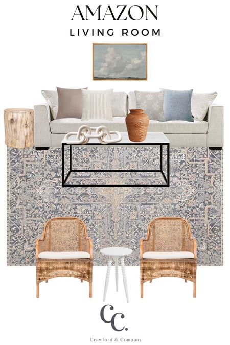 Amazon living room
Coastal
Transitional
White sofa
Area rug 

#LTKhome #LTKunder100