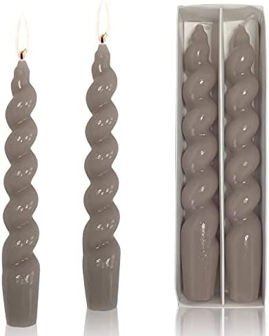 Brown Spiral Taper Candles Twisted Candles H 7.5inch Candles Stick Unscented Dinner Candle Driple... | Amazon (US)