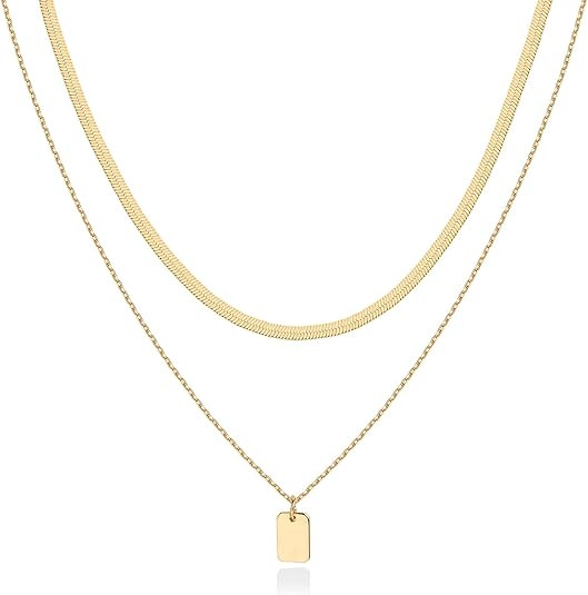 PAVOI 14K Gold Plated Layering Necklaces | Stylish Minimalist Design Pendant Necklaces | Butterfl... | Amazon (US)
