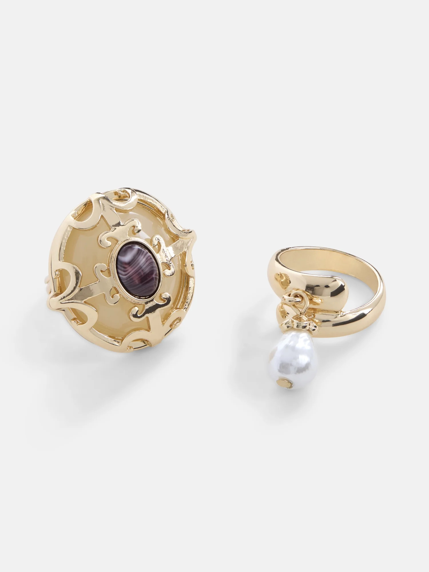 Scoop Scroll and Wrap Rings, Gold-Tone, 2-Piece Set | Walmart (US)