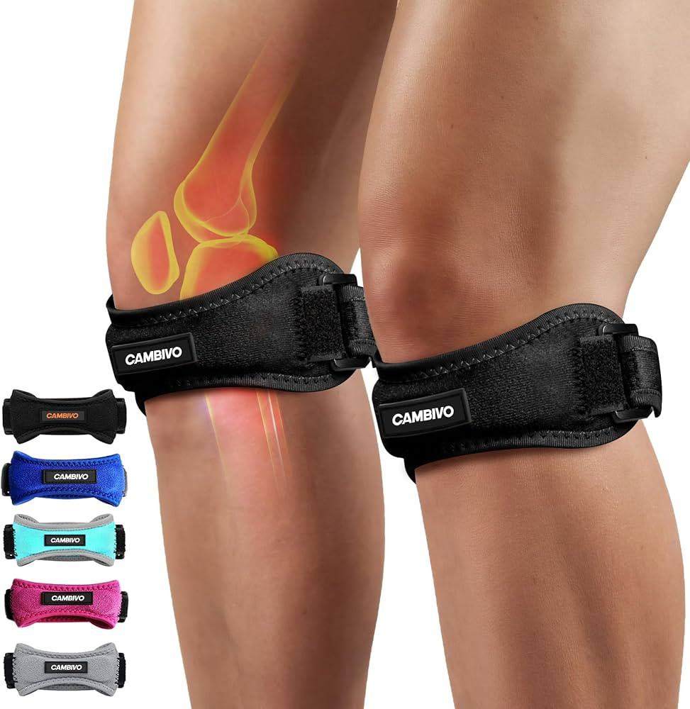 CAMBIVO 2 Pack Patella Tendon Knee Straps, Knee Brace for Women & Men with Extra Straps, Patella ... | Amazon (US)