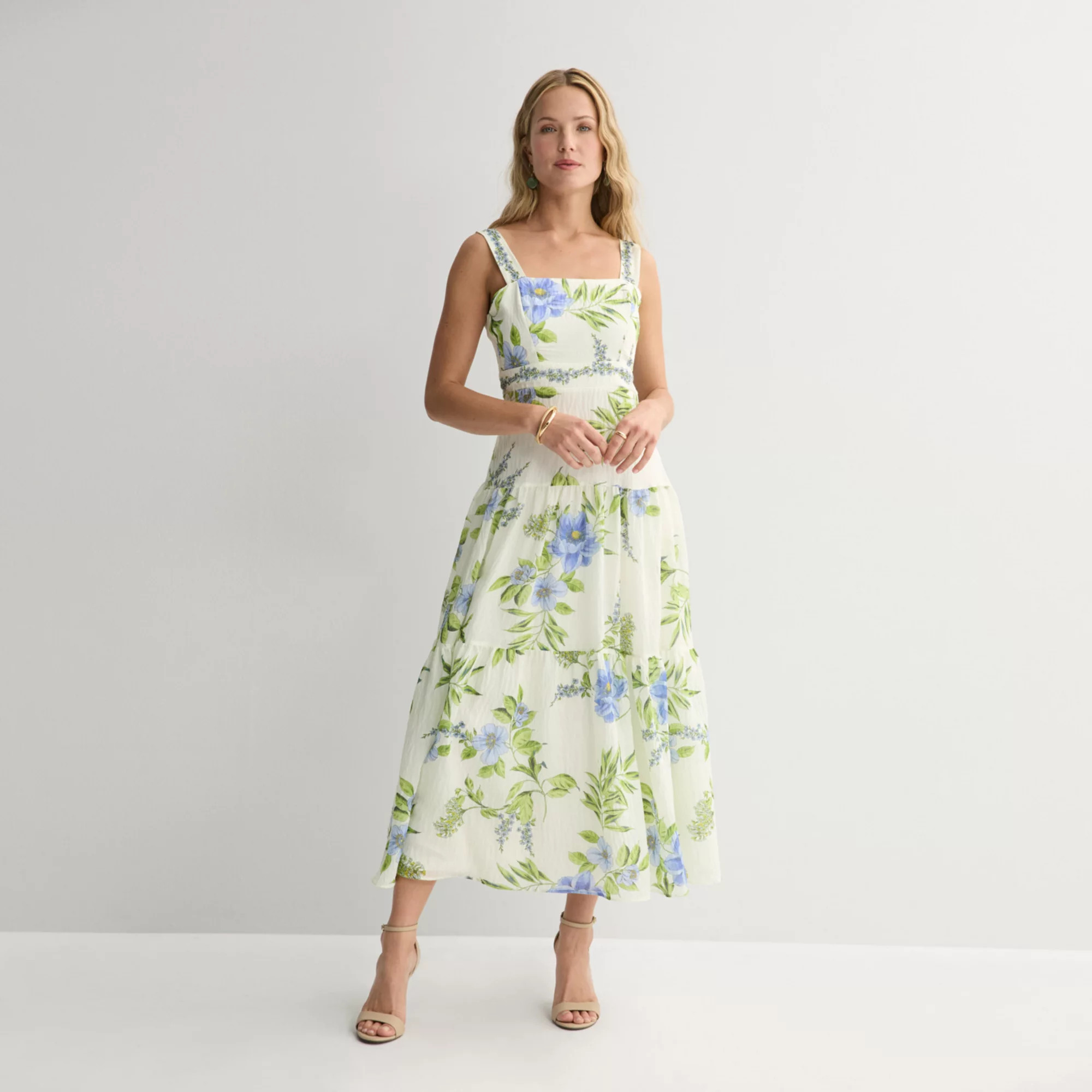 Women's Maison Tara Floral Print Voile Maxi Dress | Kohl's