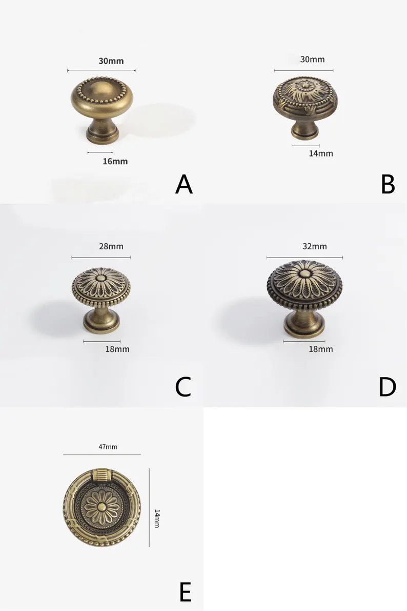 Victorian Antique Brass Drawer Knobs/aged Brass Knobs Handles/ Brass Dresser Knobs/ Antique Flowe... | Etsy (US)