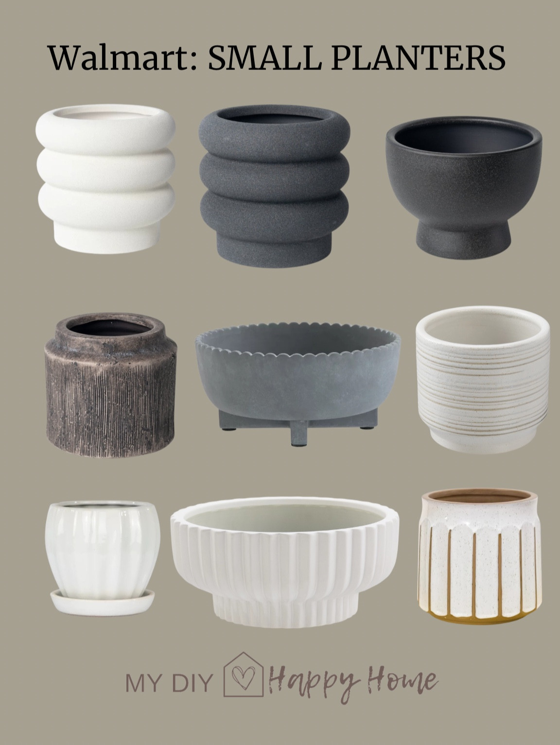 Walmart small planters.

Many have other uses too.

Use the bowl shaped ones to corral soaps, etc by the sink, to hold fresh fruit or as decor in coffee tables, shelves and more.

You cAn Use the taller ones as utensil holders. 


#LTKFind #LTKSeasonal #LTKstyletip