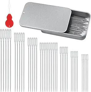 FIVEIZERO 80/40 PCS Large Eye Sewing Needles, 7 Sizes Sewing Sharp Needles, Leather Needle Embroi... | Amazon (US)