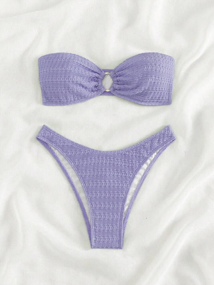 Ring Linked Bandeau Bikini Swimsuit
       
              
              $10.49        
    $9.97... | SHEIN