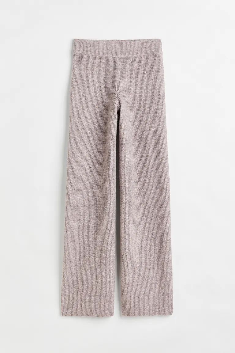 Rib-knit Pants - Dark taupe - Ladies | H&M US | H&M (US + CA)