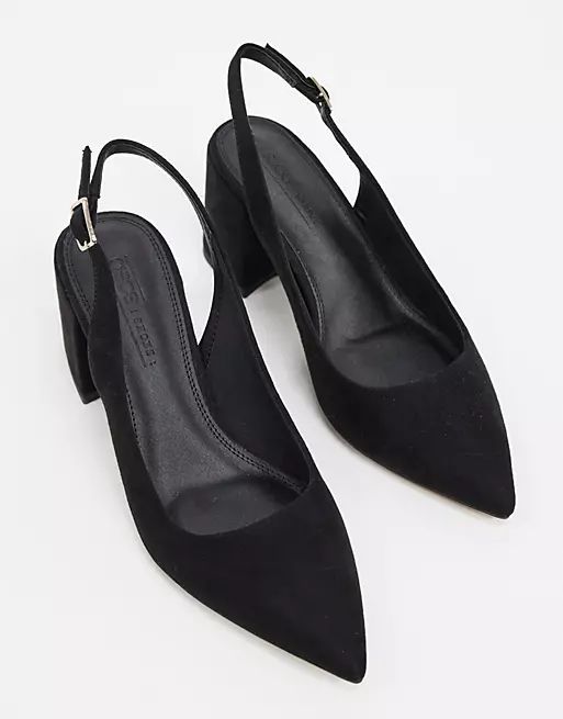 ASOS DESIGN Sammy slingback mid heels in black | ASOS (Global)