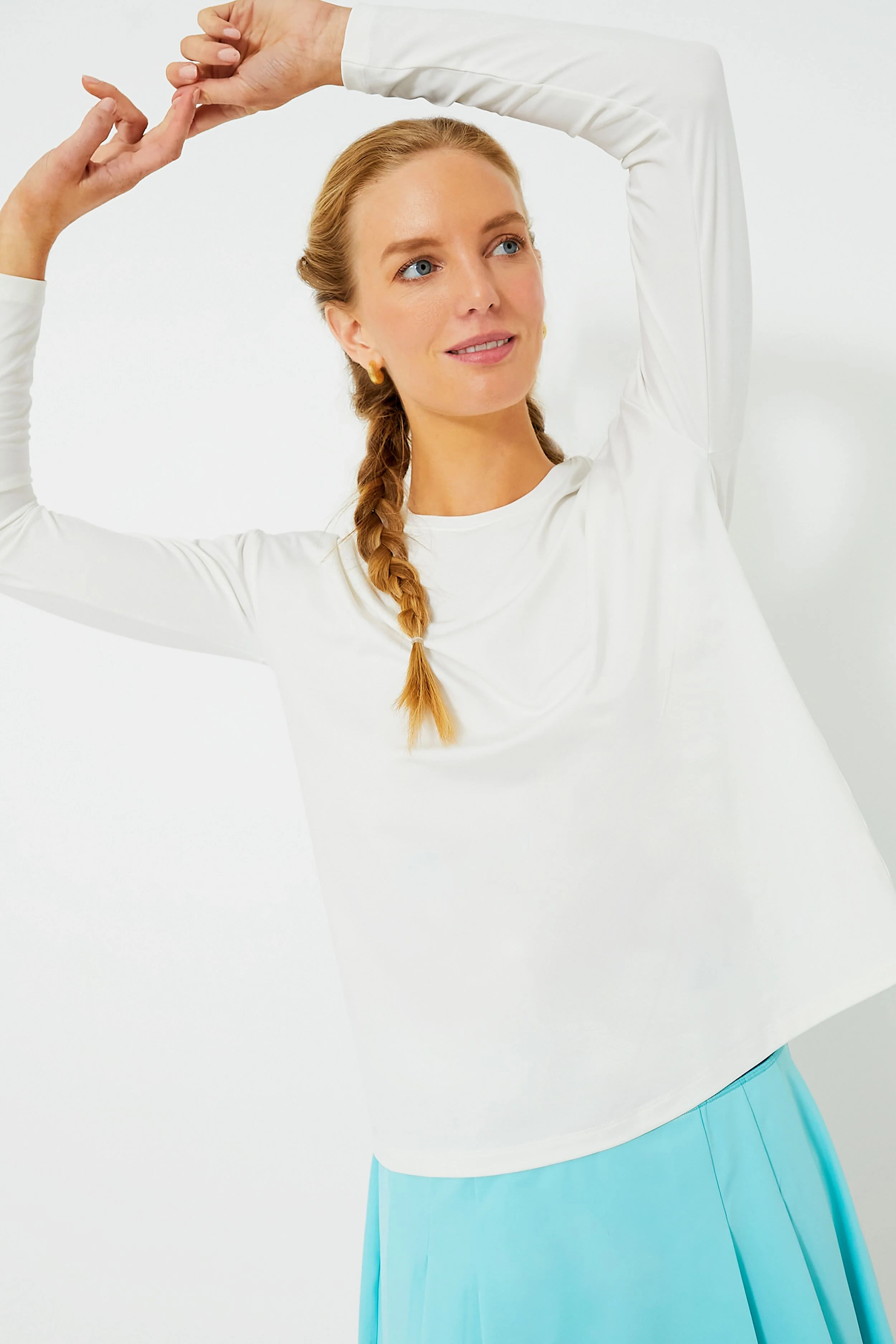 White Long Sleeve Ryan Boyfriend Tee | Tuckernuck (US)