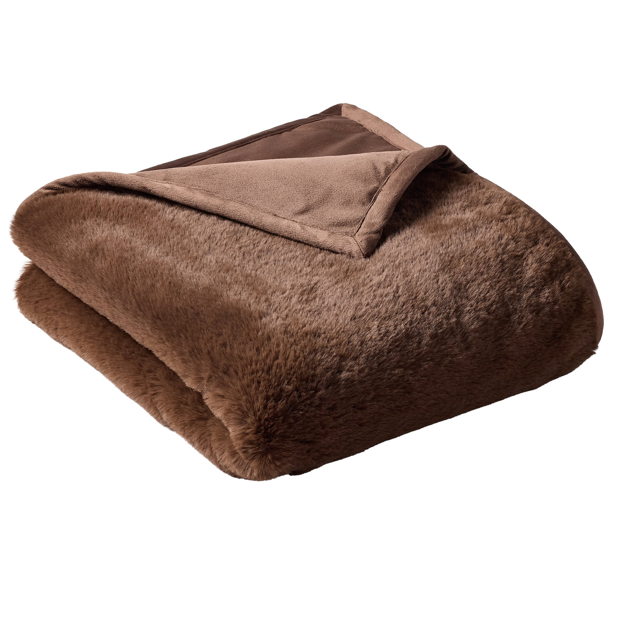 Better Homes & Gardens Brown Faux Fur Ultra Soft Luxury Oversize Throw Blanket 50" x 72", Brown B... | Walmart (US)