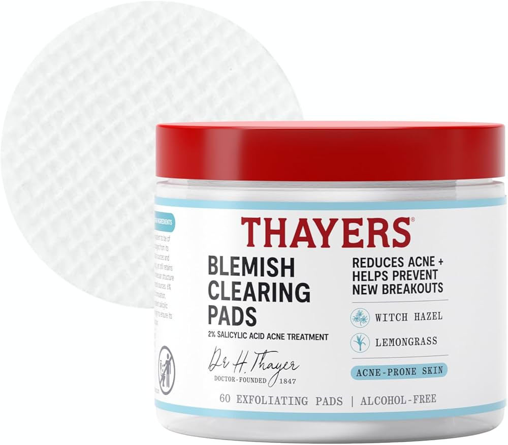 Thayers Blemish Clearing Acne Pads, Salicylic Acid Acne Treatment for Face, Pore Reducing, Exfoli... | Amazon (US)