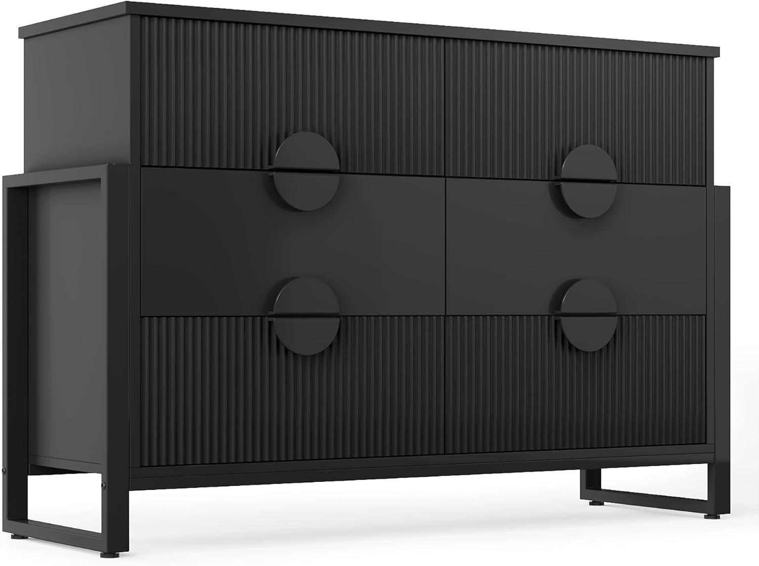 LGHM Fluted 6 Deep Drawer Dresser, Modern Dressers for Bedroom, 50" Wide Chest of Drawers Dresser... | Amazon (US)