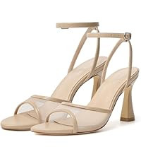 Susanny High Heels for Women Pointed Open Toe Strappy Chunky Block Heels Ankle Strap Stiletto Kit... | Amazon (US)