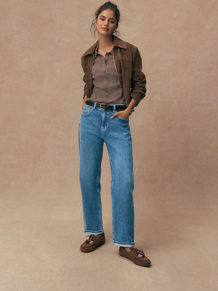 Dark Blue Stretch Boyfriend Jeans | Next US