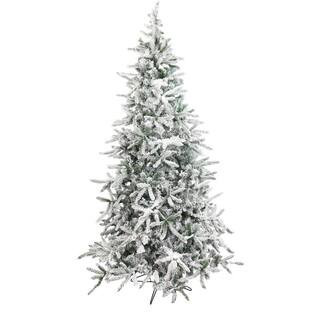 7.5-ft. Mountain Pine Snow Flocked Artificial Christmas Tree, No Lights | The Home Depot