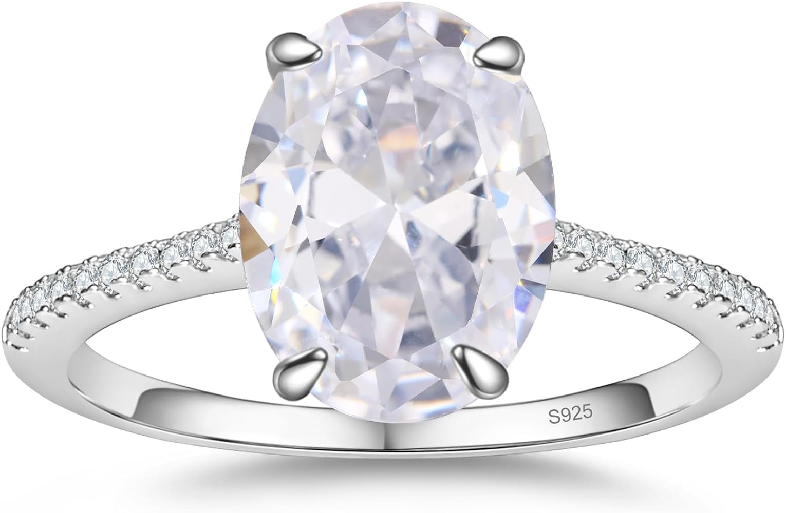 CZ Engagement Rings for Women,Women's Round/Pear/Oval/Cushion/Radiant Cut 925 Sterling Silver Sol... | Amazon (US)