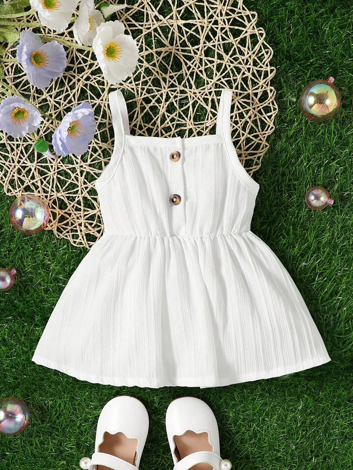 Baby Girl Button Front Cami Dress | SHEIN