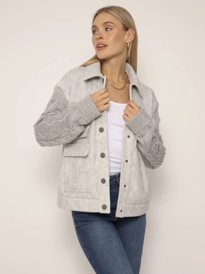 Central Park West Lincoln Mixed Media Jacket | Nordstrom | Nordstrom