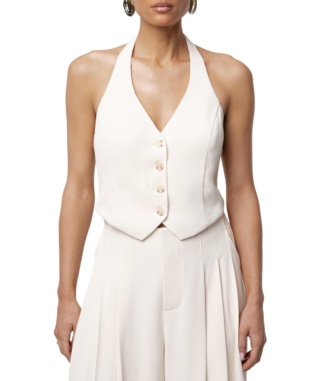 Jluxlabel Women's Signature Elegance Vest - Ivory | Macy's