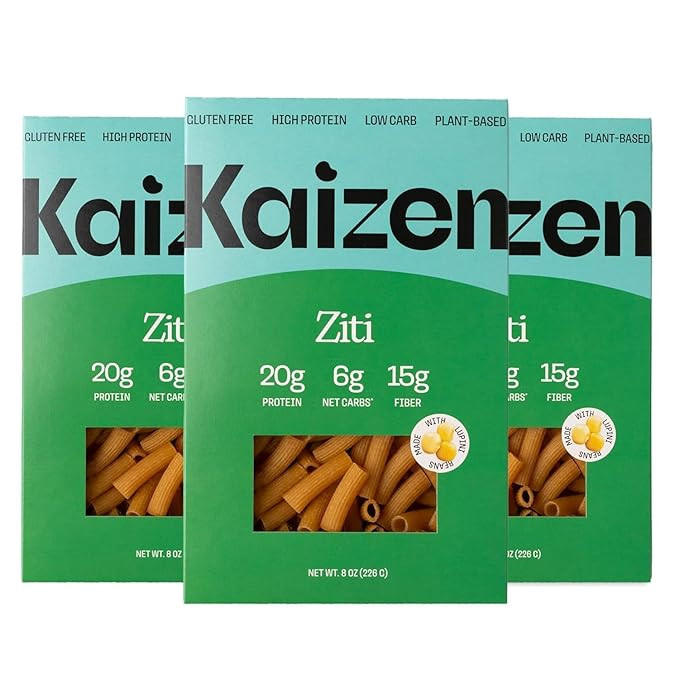 Kaizen Low Carb Keto Pasta Ziti - High Protein (20g), Gluten-Free, Keto-Friendly (6g Net), Plant-... | Amazon (US)