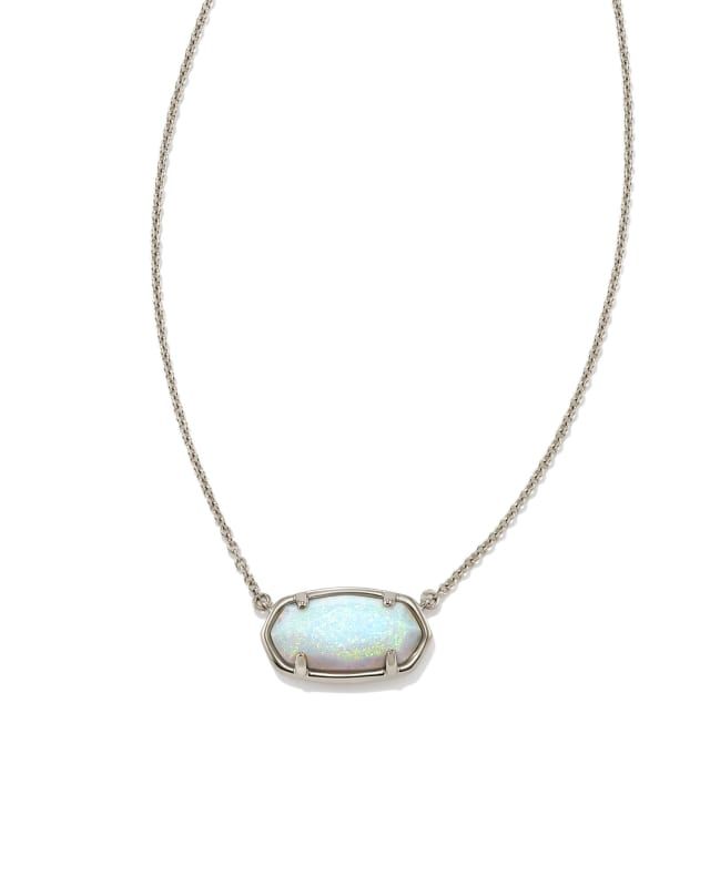 Elisa Sterling Silver Pendant Necklace in White Sterling Opal | Kendra Scott