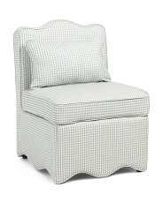 24x33 Gingham Scalloped Trim Accent Chair With Lumbar Pillow | Marshalls