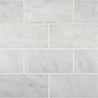 Arabescato Carrara Beveled 3 in. x 6 in. Honed Marble Floor and Wall Tile (5 sq. ft./Case) | The Home Depot