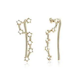 Simple Plated Champagne Gold Star Earrings Champagne - One Size | YesStyle Global